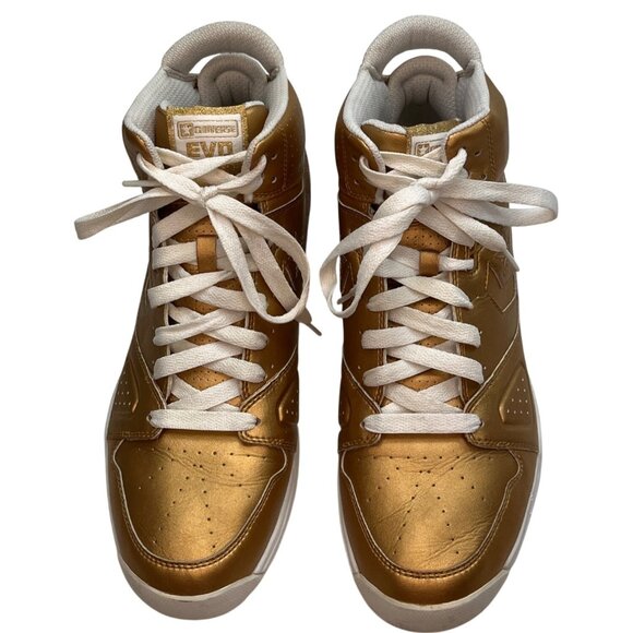 Converse Gold Metallic High-Top Sneakers Men's Size 13 US - Picture 1 of 6